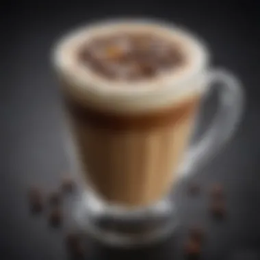 Elegant Coffee Art Elegant glass adorned with coffee art and toppings