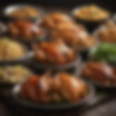 Diverse Chicken Dish Selection A diverse selection of chicken dishes beautifully displayed