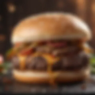 Grilling to Perfection A beautifully grilled burger showcasing its juicy interior