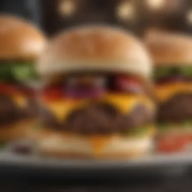 Gourmet Toppings for the Perfect Burger A plate showcasing an array of gourmet burger toppings