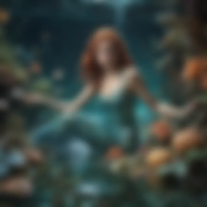 Whimsical mermaid invitation design featuring underwater motifs