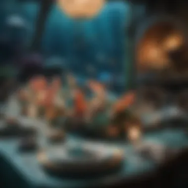 Undersea Dining Experience Lavishly decorated table set for a mermaid-themed feast