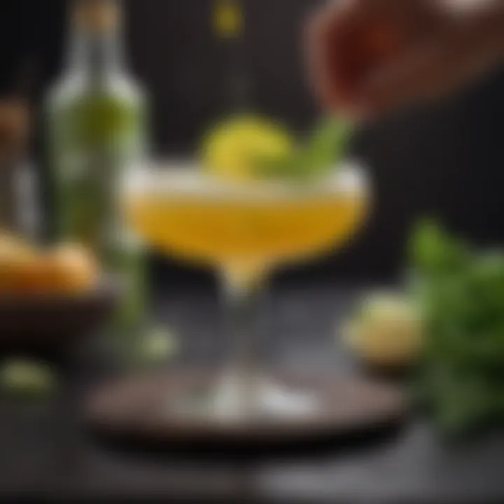 A beautifully garnished Midori Sour with thoughtful decoration
