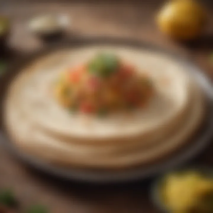 Freshly made Mission Tortillas arranged on a platter.