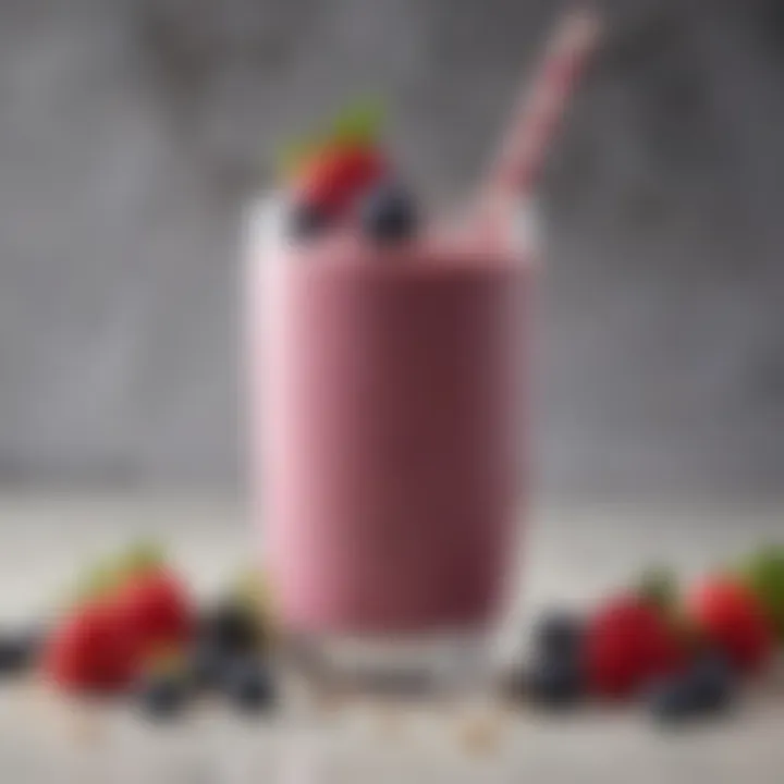 A vibrant smoothie made with natural instant protein oats and berries