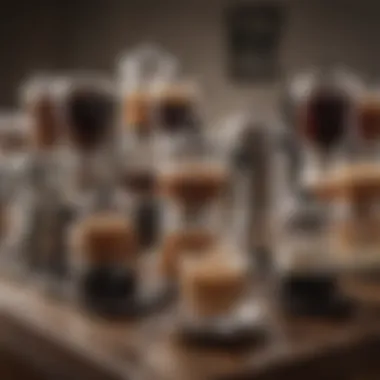 Variety of Coffee Maker Types An assortment of coffee makers highlighting different types