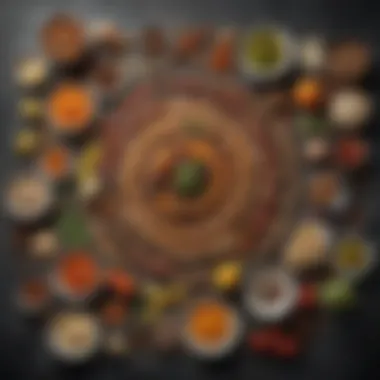 Exploring Unique Ingredients An array of exotic ingredients laid out for a complex dish