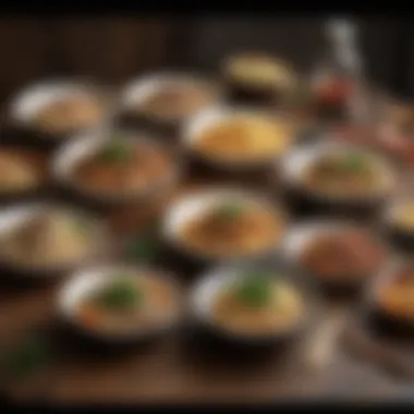 Assortment of Noodle Dishes A rustic table set with an assortment of noodle dishes