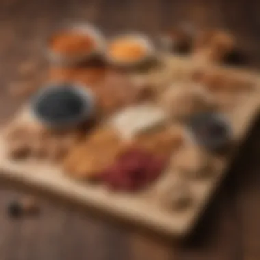 Protein Snacks for Quick Recovery A selection of protein-rich snacks arranged on a wooden board