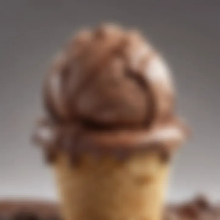 A close-up of the smooth texture of freshly churned Nutella ice cream