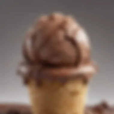 Smooth Texture of Nutella Ice Cream A close-up of the smooth texture of freshly churned Nutella ice cream