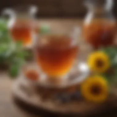 Soothing Herbal Tea with Honey A cozy setting with herbal tea and honey