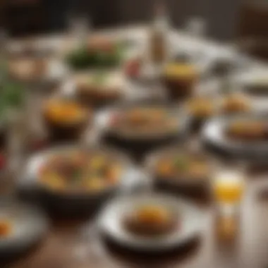 Nutritious Dishes for GERD A serene setting with a beautifully arranged table of light, nutritious dishes.