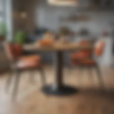 Modern Round Dining Table for Compact Living Modern round dining table in a small apartment setting