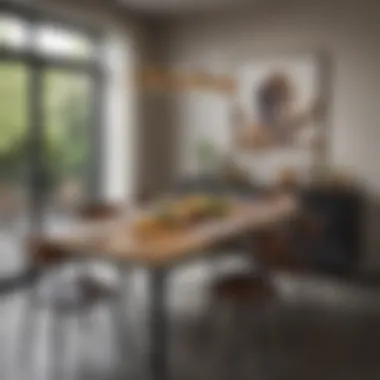 Rectangular Dining Table in Narrow Dining Space Rectangular dining table positioned in a narrow dining area