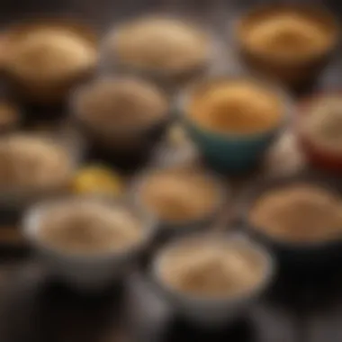 A variety of whole grains showcased in bowls