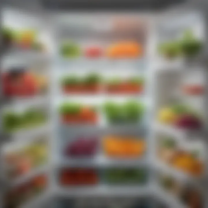 A well-organized refrigerator with different types of salad storage bags