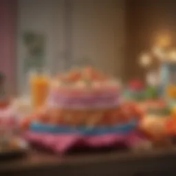 Colorful pajama party decorations