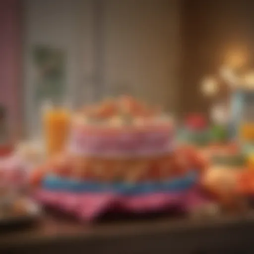 Colorful pajama party decorations