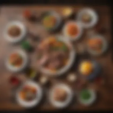 Artful Paleo Dining Experience A beautifully arranged paleo meal on a wooden table