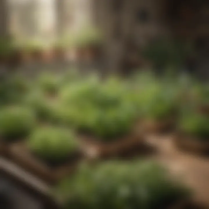A diverse array of herbs and plants grown sustainably