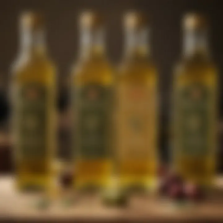 Bottles of Pompeian olive oil showcasing their origin and quality