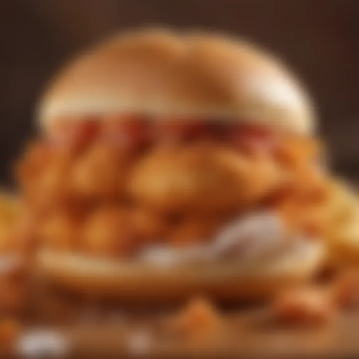 A vibrant display of the ingredients used in the Popeyes Chicken Fish Sandwich, highlighting its freshness