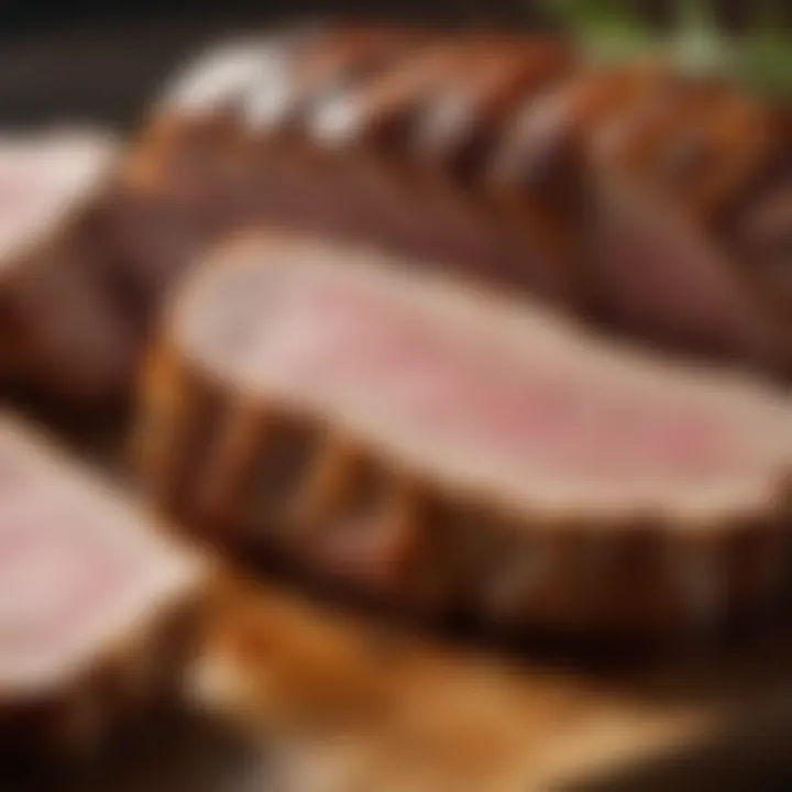 Juicy pork tenderloin showcasing perfect sear marks