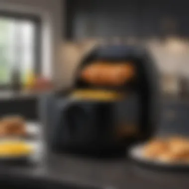 A detailed look at the interior basket of the PowerXL Air Fryer demonstrating its spacious capacity