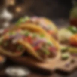 A colorful spread of San Diego's signature taco dishes showcasing local flavors