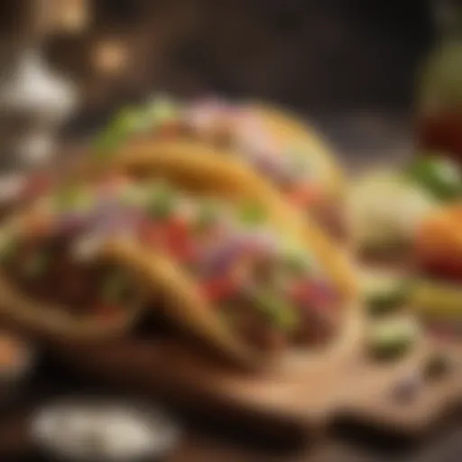 A colorful spread of San Diego's signature taco dishes showcasing local flavors