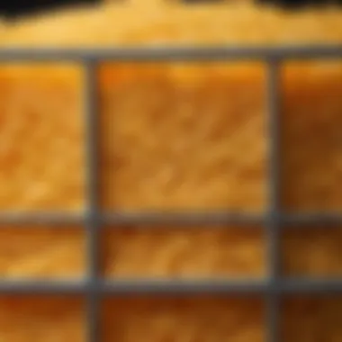 A close-up view of shredded cheese in a clear storage container, showcasing its texture and color.