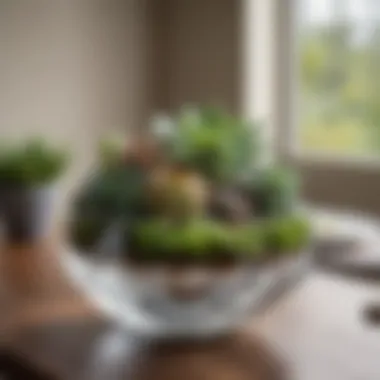 Modern Geometric Centerpiece Modern geometric centerpiece with succulents on a dining table