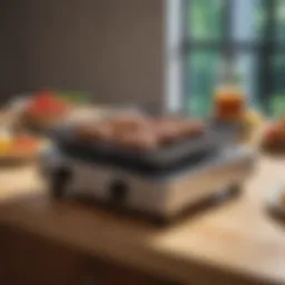 Compact and stylish small countertop grill with various features