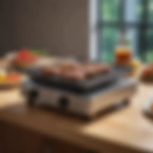 Compact and stylish small countertop grill with various features