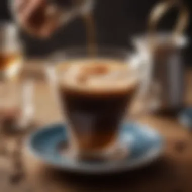 Brewed Pour Over Coffee A beautifully brewed cup of pour over coffee with rich colors