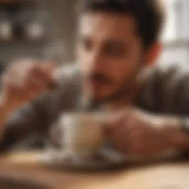 Enjoying Coffee Aroma An artisan enjoying the aroma of freshly brewed coffee