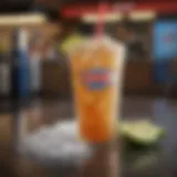 A refreshing drink with ice and a Sonic Drive-In logo
