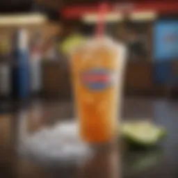 A refreshing drink with ice and a Sonic Drive-In logo