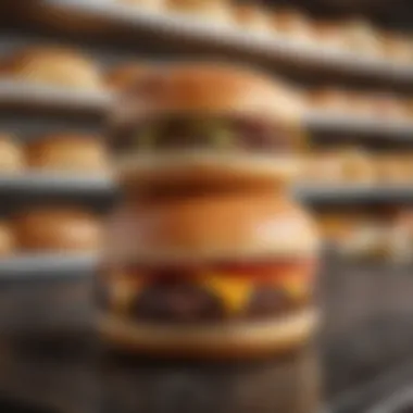 A chic specialty store showcasing unique hamburger buns on a shelf