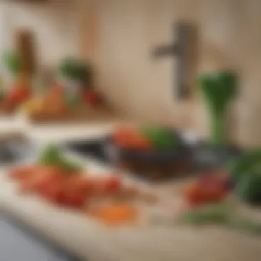 A well-organized kitchen space featuring the spiral tool alongside various vegetables.