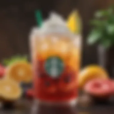 Iced Fruit Fusion Refreshing iced beverage garnished with fresh fruit