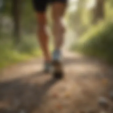 A person jogging in a serene environment