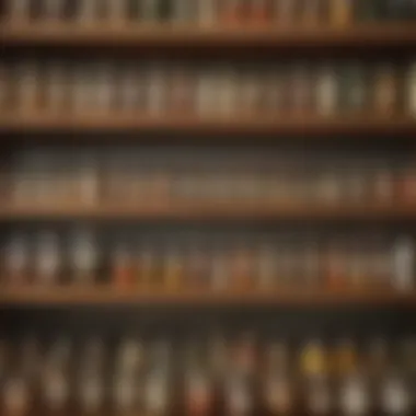 Spice and Condiment Organization Neatly organized kitchen cupboard showcasing various spices and condiments.