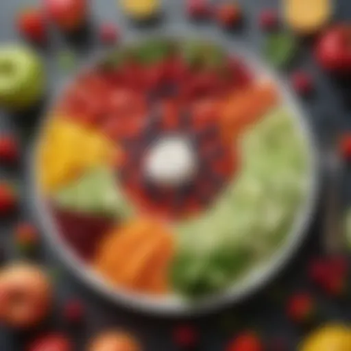 A colorful plate of fresh fruits and vegetables promoting healthy eating.