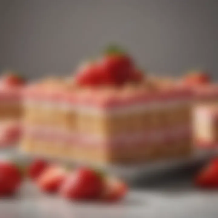 Vibrant strawberry rice krispie treats arranged on a platter