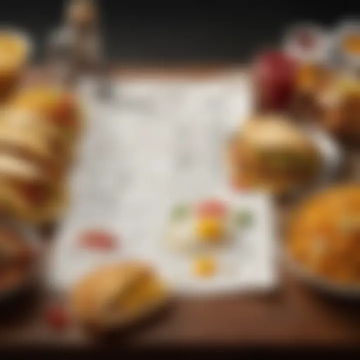 Nutritional chart comparing Taco Bell breakfast items