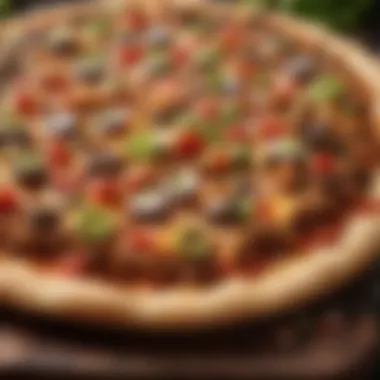 A Masterpiece of Taco Pizza A vibrant taco pizza showcasing fresh ingredients and layers of flavor