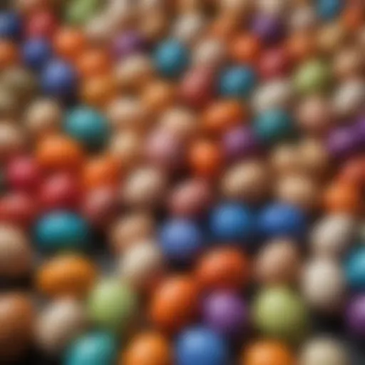 Vibrantly colored eggs arranged in a decorative manner