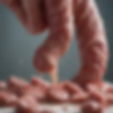 A scientist examining meat protein structure